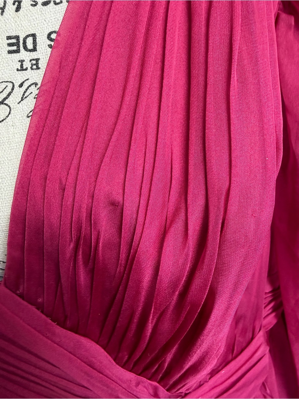 Mac Duggal Berry Ruffle Tiered Long Puff Sheer Sleeve A-Line Gown Size 16 NWT - Picture 13 of 16